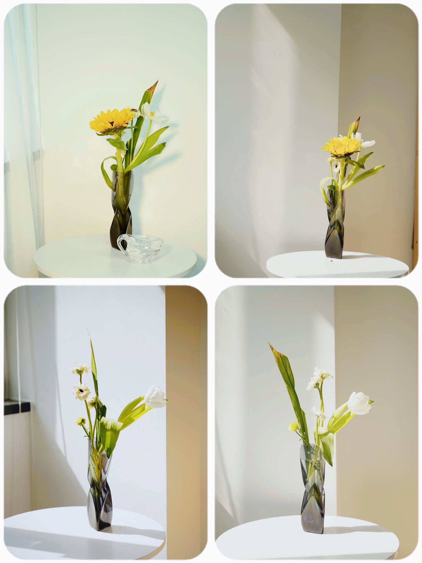 Transparent Glass Vase – Sculptural Parametric Home Decor