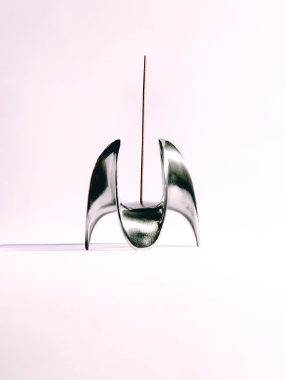 Minimalist Steel Incense Holder: Cyberpunk Zen Decor