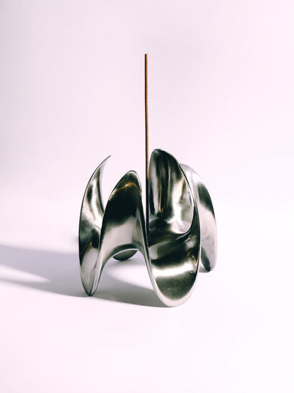 Minimalist Steel Incense Holder: Cyberpunk Zen Decor