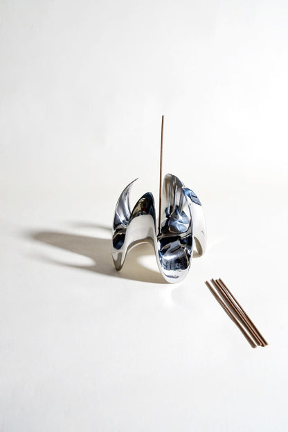Minimalist Steel Incense Holder: Cyberpunk Zen Decor