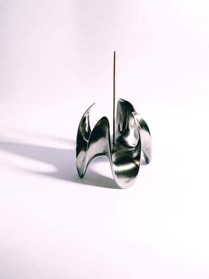 Minimalist Steel Incense Holder: Cyberpunk Zen Decor