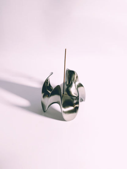 Minimalist Steel Incense Holder: Cyberpunk Zen Decor