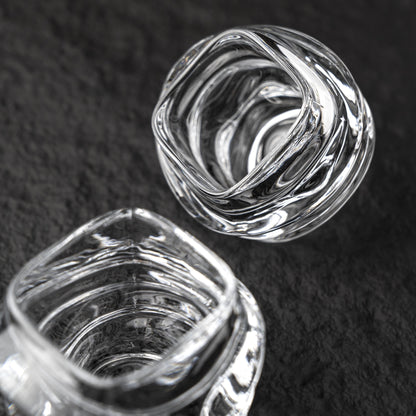 Waterflow Inspired Whiskey Glass Set - Heat Resistant, Flowing Design, Elegant Glassware,  Ideal Gift for Whiskey Lovers, 100 ml
