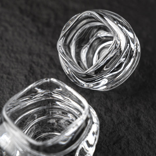 Waterflow Inspired Whiskey Glass Set - Heat Resistant, Flowing Design, Elegant Glassware,  Ideal Gift for Whiskey Lovers, 100 ml