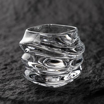 Waterflow Inspired Whiskey Glass Set - Heat Resistant, Flowing Design, Elegant Glassware,  Ideal Gift for Whiskey Lovers, 100 ml
